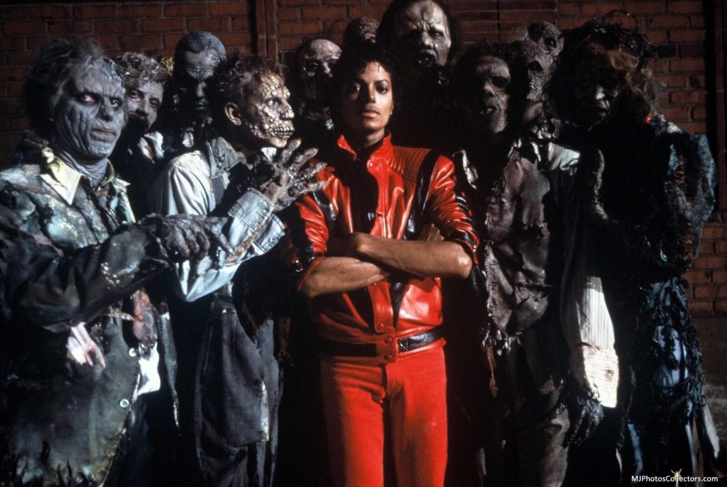 Michael Jackson on the set of Thriller