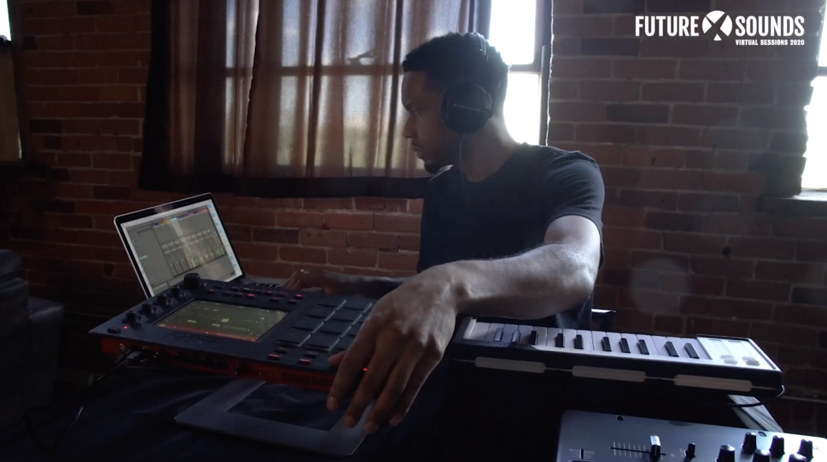 Black Milk using his MPC Touch and Ableton on his laptop for a beat set